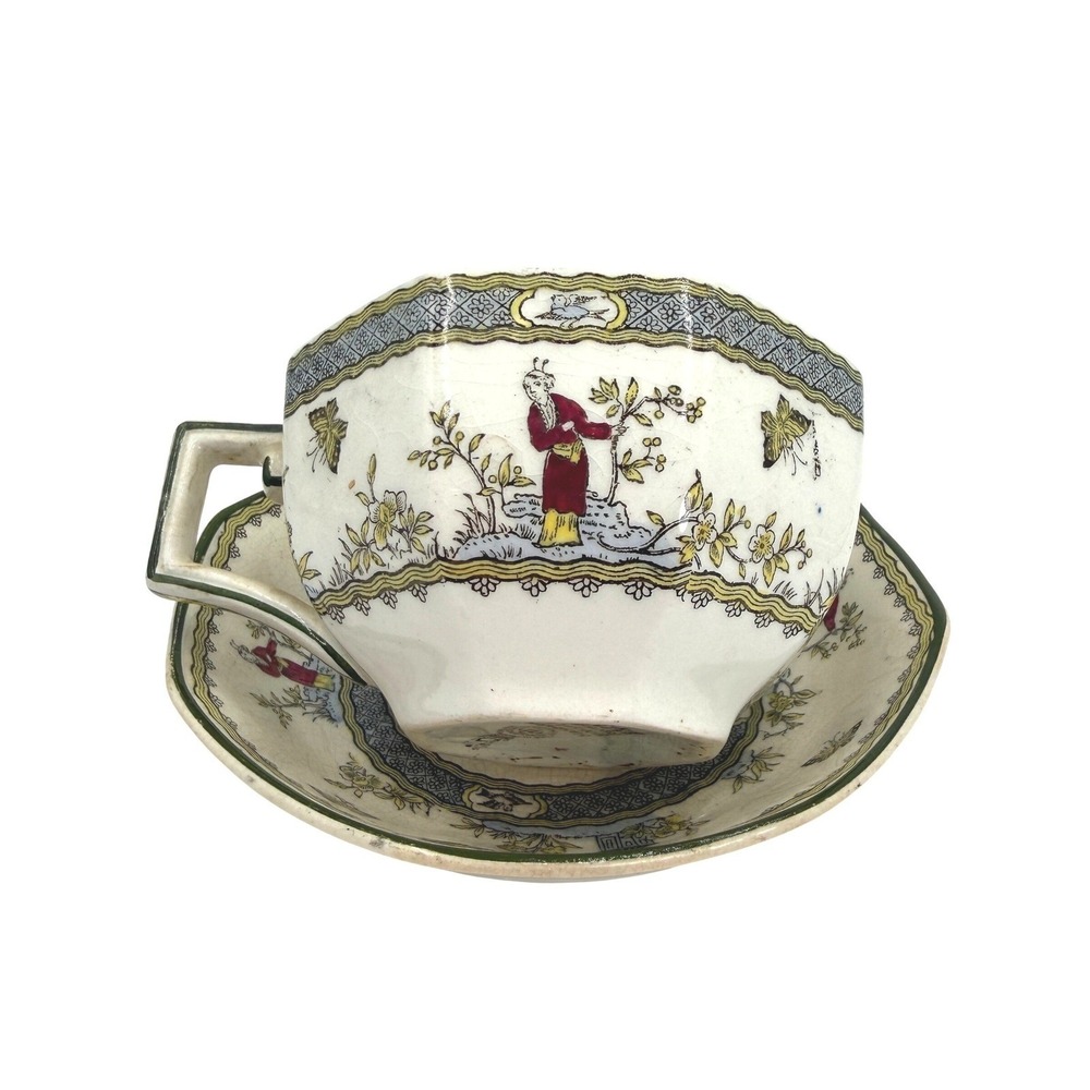Rare Vintage Royal Doulton Mandarin Teacup Saucer‎ Plate Set 1920s - Picture 2 of 6